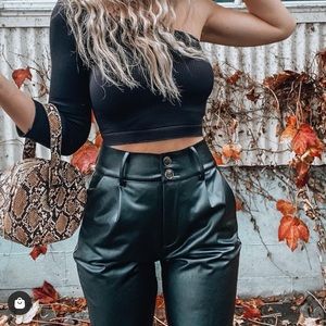 Chic Faux Leather Trouser Ooh La Luxe
